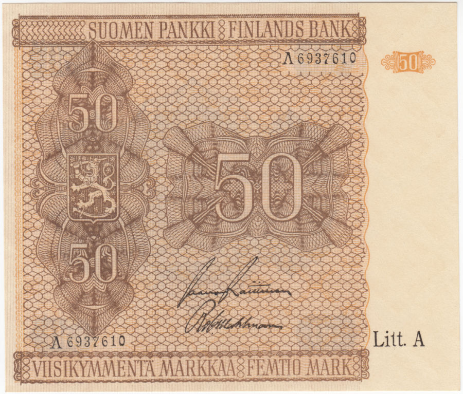 50 Markkaa 1945 Litt.A A6937610